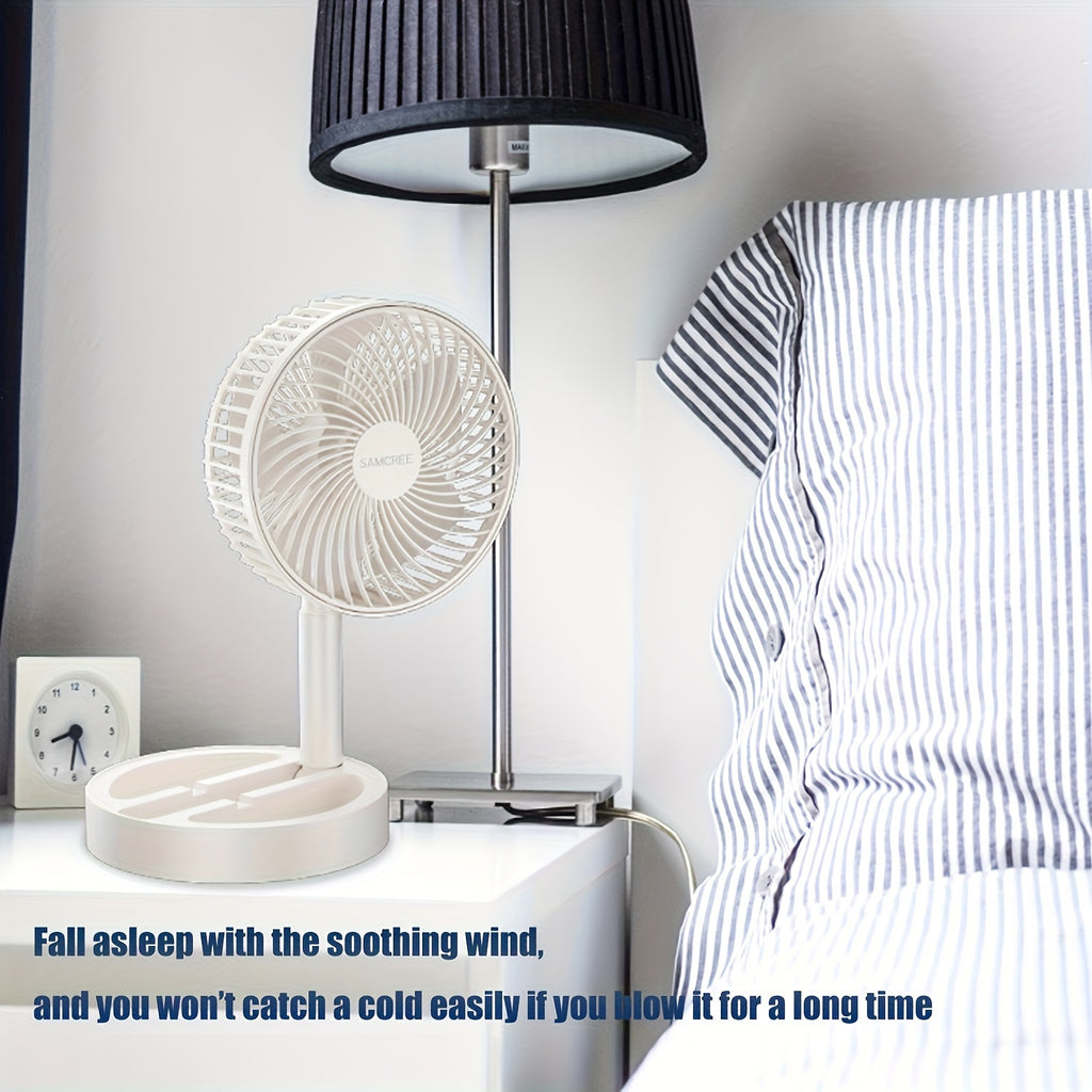 1 Piece Portable Foldable Fan, 360° Adjustable Quiet Circulating Wind, Ideal for Home Office School Supplies, Perfect Holiday Gift, Summer Comfort Essential