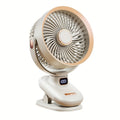 New Silent Clip-on Fan with Night Light, 5 Speed Levels, Dual Lithium Batteries for Ultra-Long Runtime, Standable/Clipable/Hangable, Bi-Directional Rotation, Timer & LED Display, Clip-on/Wall-Mounted/Desktop Air Circulator