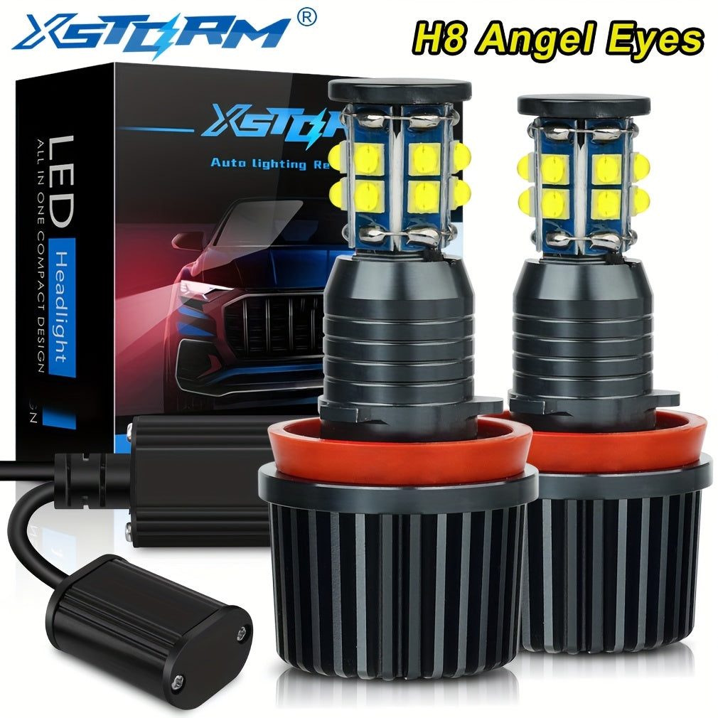 XSTORM 2Pcs H8 LED Angel Eye Headlight Bulbs LED Marker Light Canbus for BMW X5 E70 X6 E71 E90 E91 E92 M3 E89 E82 E87 Car Headlights 12V