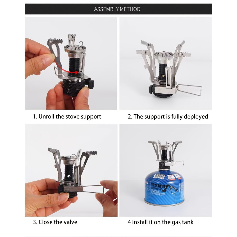 Lightweight Camping Stove for Backpacking, Gas-Powered with Piezo Ignition (Stove Only)