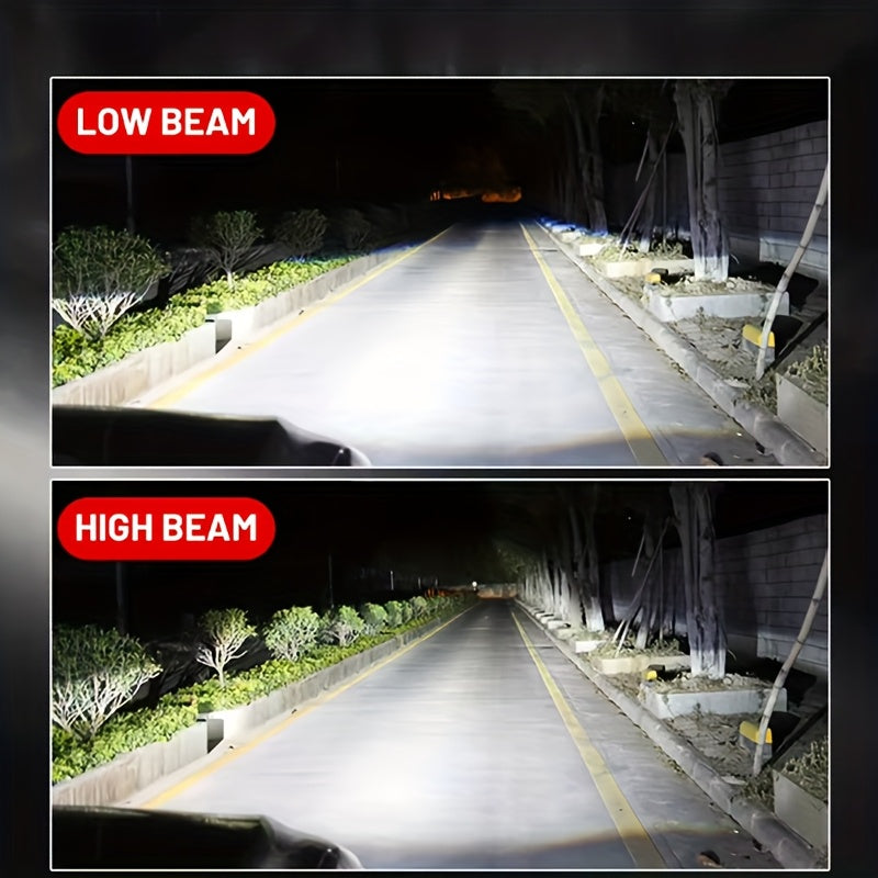2pcs H4 LED Mini Projector Lens Headlight Bulbs H4 9003 HB2-QC0106 LED DRL, High/Low Beam Plug-and-Play Car & Motorcycle Headlights, Night Driving, Compact Design, Energy Saving Lamp, Night Commuters, Vehicle Owners