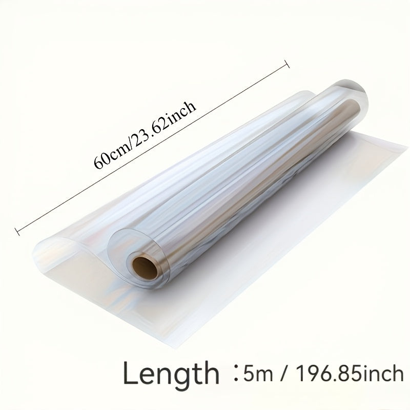 2透明不粘乙烯基膜 | 60cm*500cm，静电粘合，可移除，非常适合台面、木质表面、墙壁，无缝覆盖，耐用，适用于家庭和办公室装饰