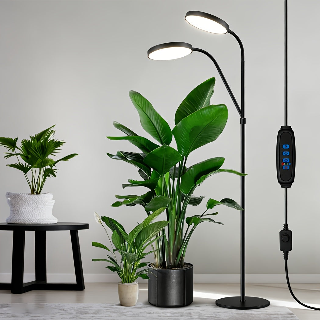 Floor-Standing Grow Light for Indoor Plants, Full-Spectrum Plant Light Bar with 68" (Approx. 172.7 cm) Stand, Suitable for Large Tall Plants, White Ring Grow Light Bar, 6/12/16H Timer, 3 Light Modes, 5 Dimming Levels