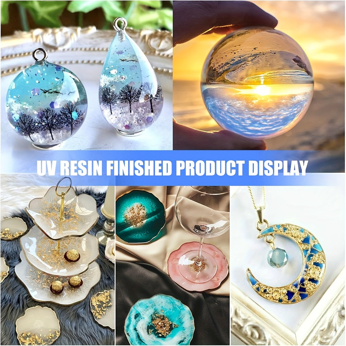 32盎司水晶透明环氧树脂套装——自流平低气味环氧树脂，高光泽不发黄，适用于DIY模具与铸造，制作台面、桌面、艺术工艺品、杯垫、皂模——简易混合系统（无需着色剂）