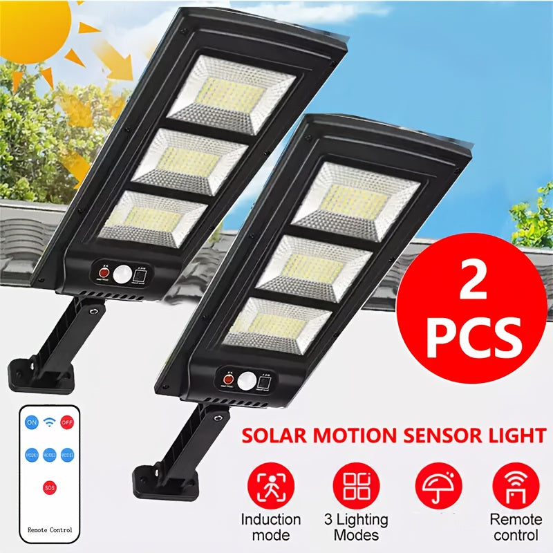 360LED Outdoor Solar Street Light | IP67 Waterproof, 6500K Sensor, Dusk to Dawn, Remote Control, Semi-Flush Mount, Perfect for Courtyard, Patio, Garden, Christmas Gift