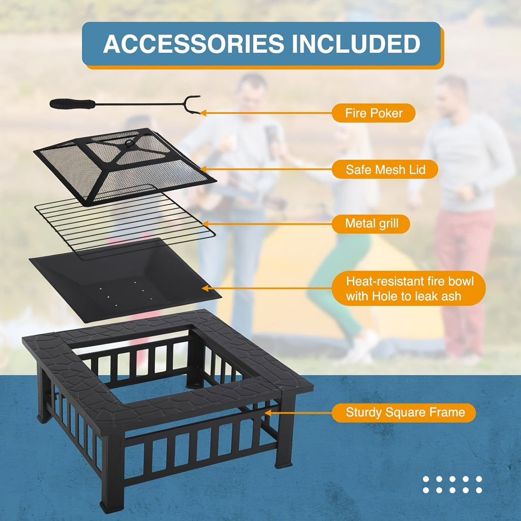 32-Inch Square Fire Pit