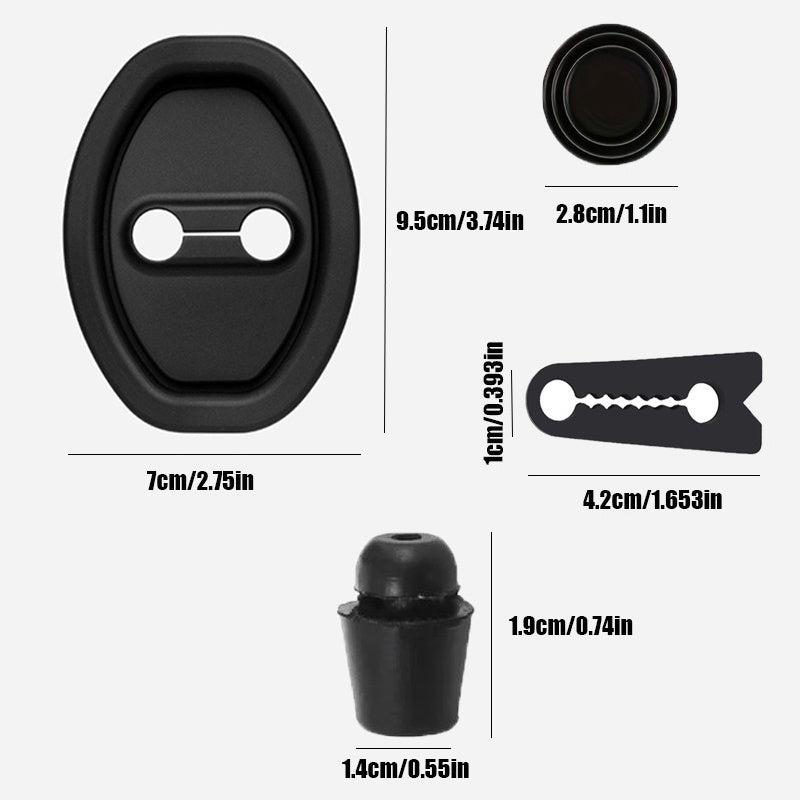 34-Piece Kit: 6 Door Lock Covers + 12 Shock Pads + 8 Door Guards + 8 Anti-Vibration Noise Reduction Pads; Includes Bumpers for Every Lock Ensuring Complete Protection – Essential Auto Accessory