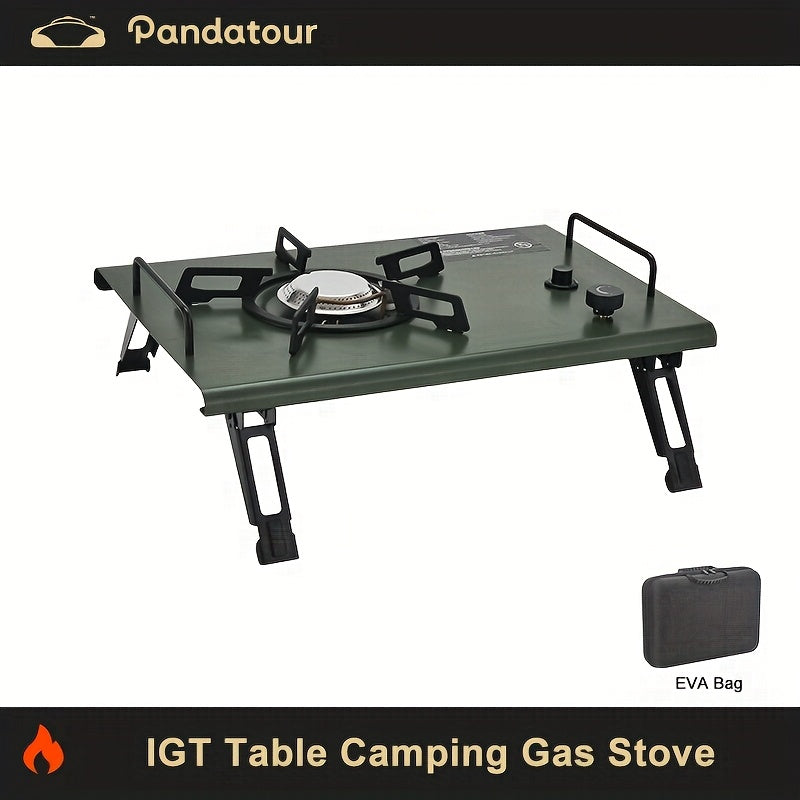 Portable Windproof Stainless Steel Camping Gas Stove, Outdoor Cooker Travel Stove with Foldable Design, IGT Compatible Stove for Tabletop Use, Outdoor Stove, IGT Tabletop Gas Stove
