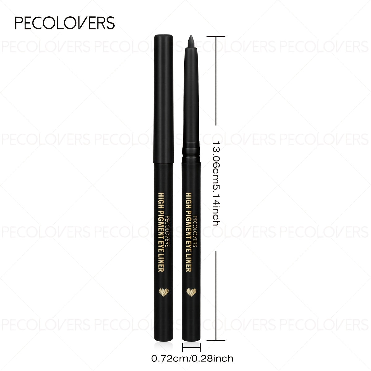 1支 PECOLOVERS 持久防水蓝色眼线笔 - 防晕染、防汗、易上手、速干、色彩鲜艳，打造时尚眼妆，适用于睫毛、睫毛嫁接、睫毛嫁接套装、睫毛嫁接套装