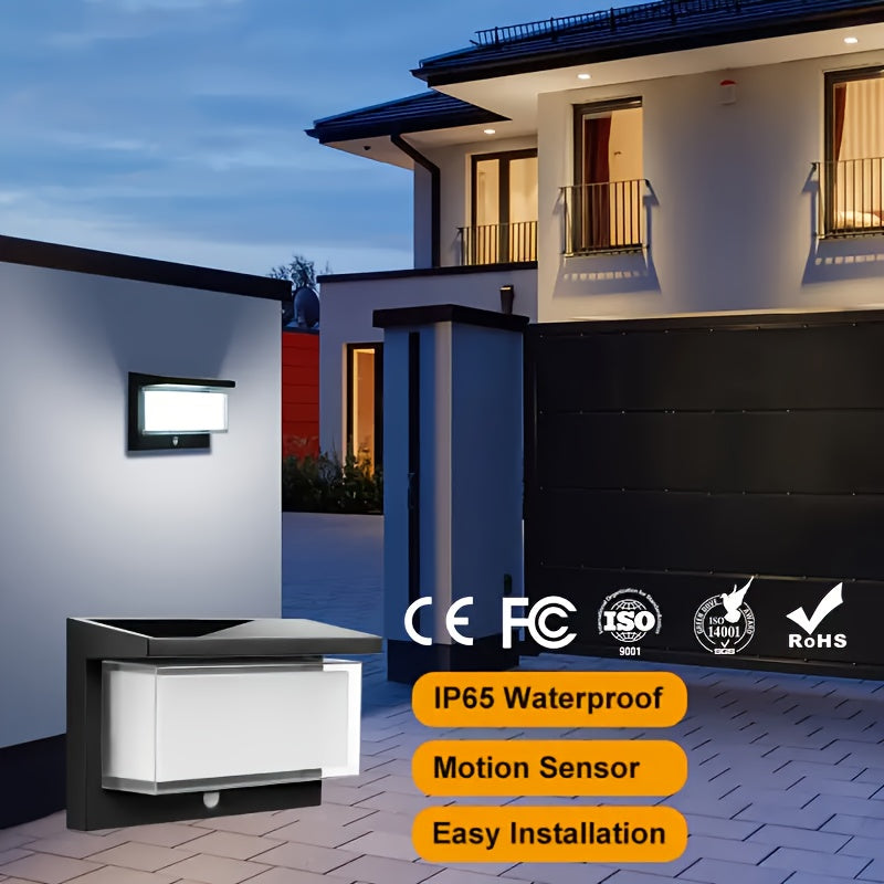 Solar Outdoor Light Sensor Solar Security Light 3-Level Dimming Mode Solar Wall Light Suitable for Garden Fence Courtyard Patio