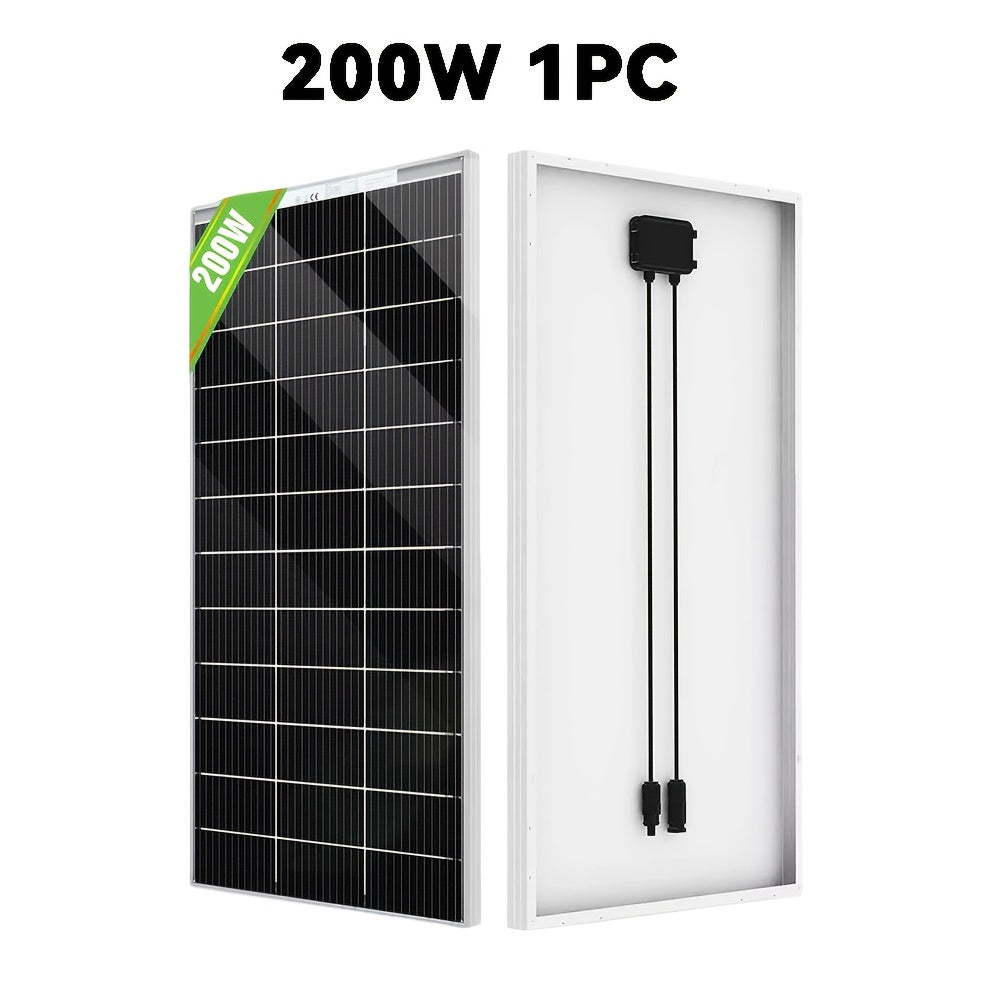 太陽能板 100 瓦 12 伏，高效單晶體太陽能 PV 模組電源充電器，適用於露營車、船舶、屋頂農場電池和其他離網應用，單片 100W