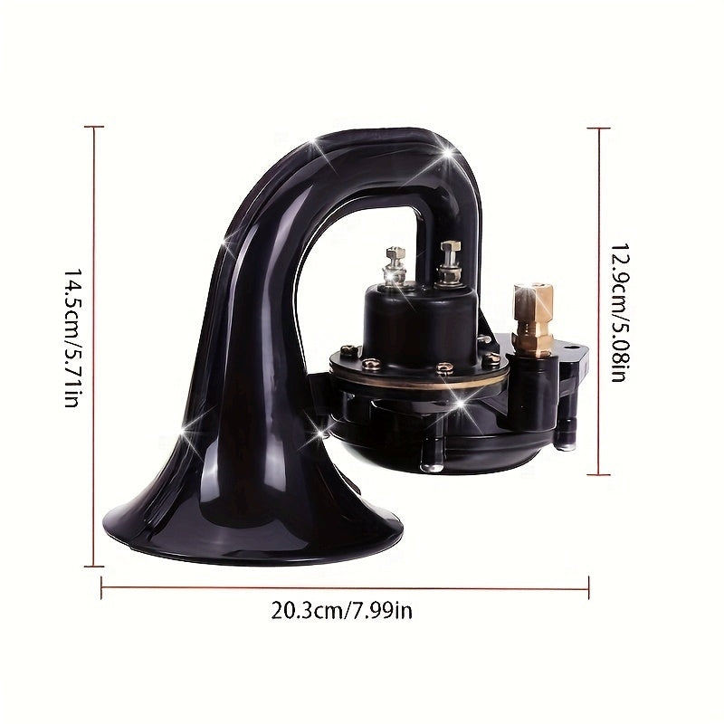 Drimore Super Loud Black Snail Air Horn for Trucks, Cars & Motorcycles - 12V/24V Electric Horn, Matte Finish, ABS & Metal Construction, 135dB Sound Level, Universal Fit for All Vehicles, Vehicle Air Horn