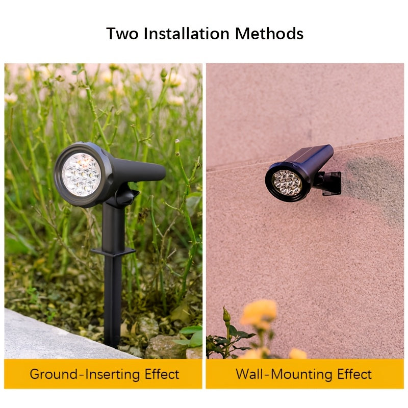 Solar lawn light, super bright recessed courtyard light, dimmable home garden landscape lighting lamp