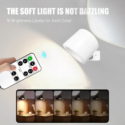 1 Set Smart Rechargeable Wall Light, Adjustable Brightness, Easy Installation, 3 Light Modes (White Light, Warm Light, Mixed White & Warm Light), Dual-Head Lighting Design, Suitable for Bedroom, Living Room, Bathroom, Study