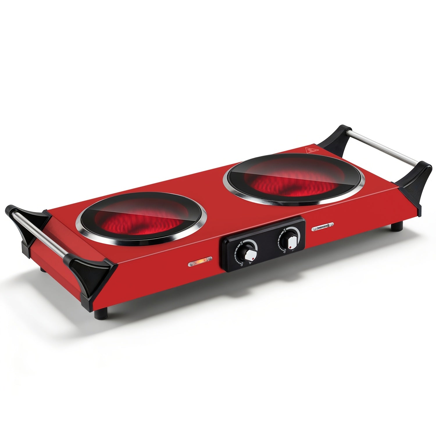 1800W Double Burner Electric Stove with Infrared Ceramic Cooktop, Dual Independent Controls & Cool-Touch Handles – A Portable Hot Plate for Home, Dorm, Camping & RV, Featuring Rapid Heating & Easy-Clean Surface