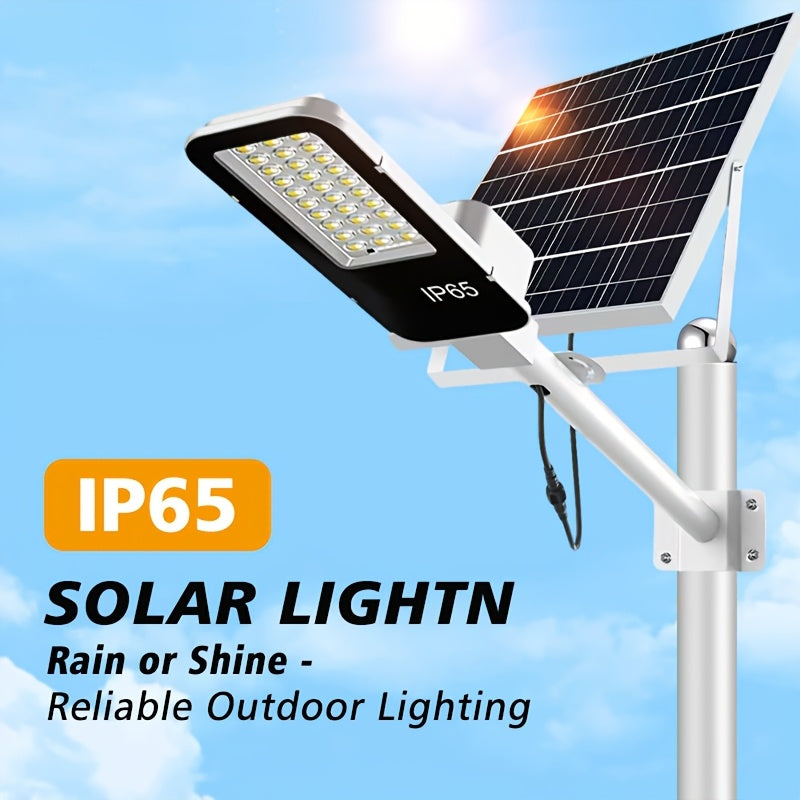 Outdoor IP65 Solar High Bright Street Light, Large Battery 10000mAh, Light Sensor, Remote Control, Equipped with Remote, Perfect for Outdoor, Courtyard, Garden and Villa LED Lighting