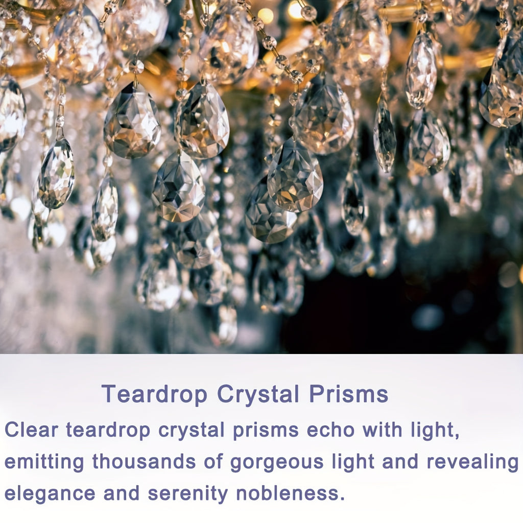 1ft angel tear pendant - 50mm - clear - 10P + octagonal beads - 14mm - clear - 13P