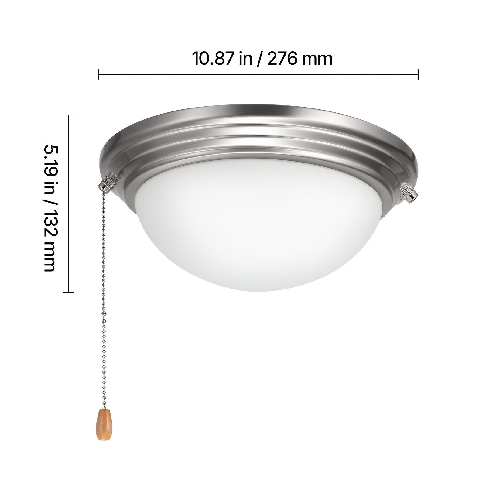 Ceiling Fan Light 1Pc Dome Pull Chain Style 750lm 110V Plug-Free S001 All Site Available