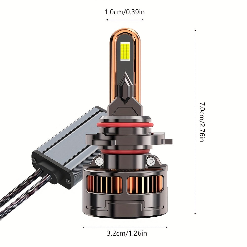 2件高品质LED 灯9006/HB4-QC065 H4/H7/H1/H4/9003/HB2/H11/H18/H16/9012/9005，950% 明亮 60000LM 带外部驱动器 Canbus 即插即用，250W，高性能LED，汽车用LED灯，12v