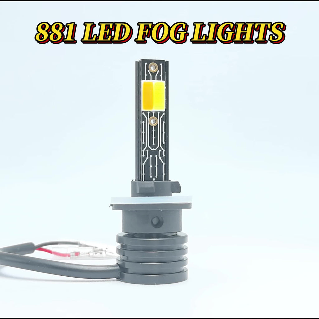 2 LED Fog Lights 880/881-QL025, 8000 Lumens, 6000K/3000K, Stylish Bulb Design, High Brightness Bulbs, Durable Auto Parts, Car Accessories, New Upgraded CSP Chip Design LED Plug-and-Play Bulbs, Stylish Bulb Design