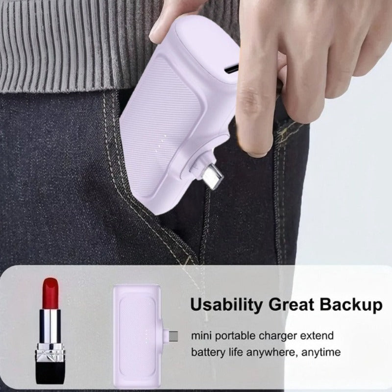 22.5W Fast Charging, 5000mAh Mini Portable Charger, USB-C Mobile Power, Universal Compatibility, USB Type-C, Dual Power Mode, Rechargeable Lithium Polymer Battery, for iPhone 16/15 Series And Android Devices