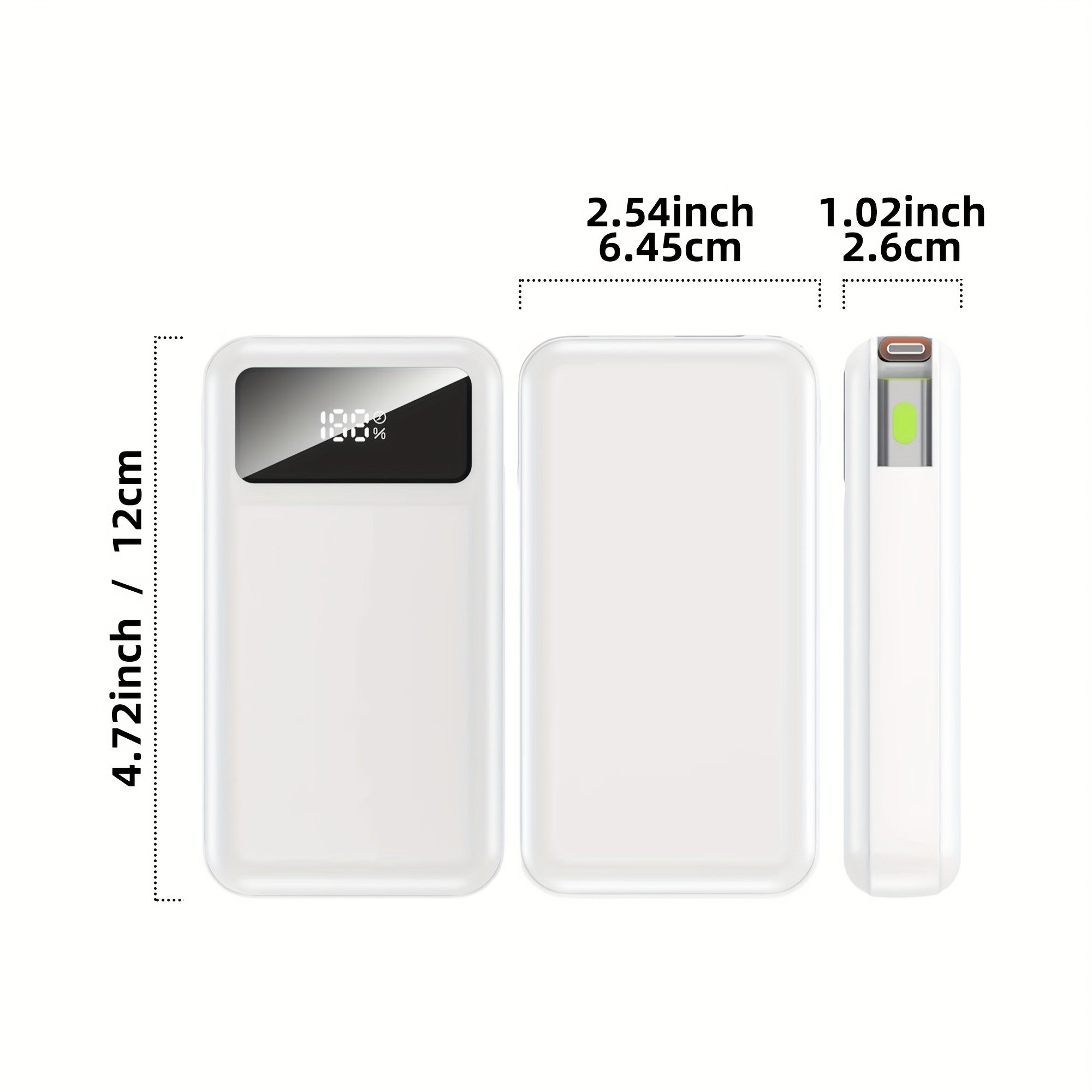 Portable Charger with 10000Mah Capacity, Features a Built-In 2.3-Foot Retractable Cable, Essential for Travel, Fast Charging Power Bank, USB C Battery Pack with LED Display.