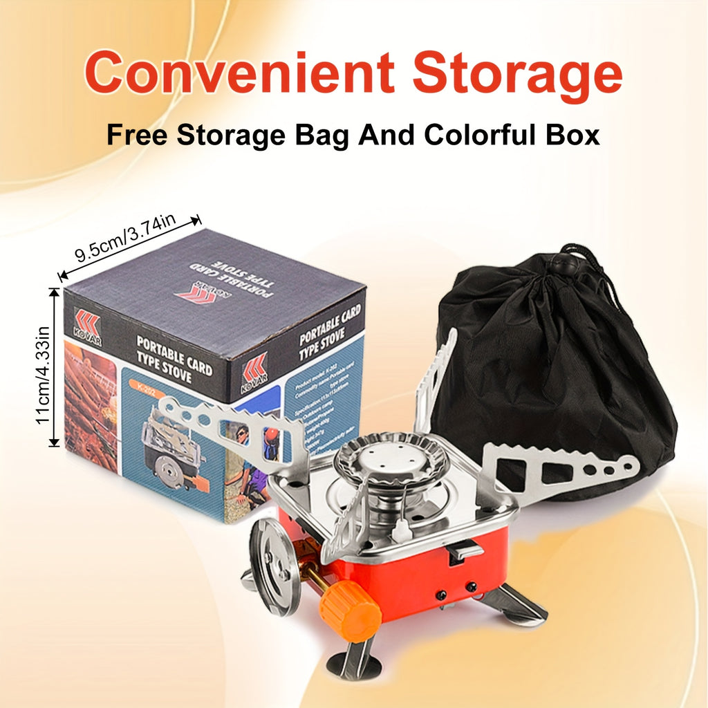 Portable Windproof Folding Stove - Lightweight & Compact Camping Stove with Adjustable Flame, Ideal for Backpacking, Hiking, Picnic & Home Emergency - Essential for Solo & Group Camping