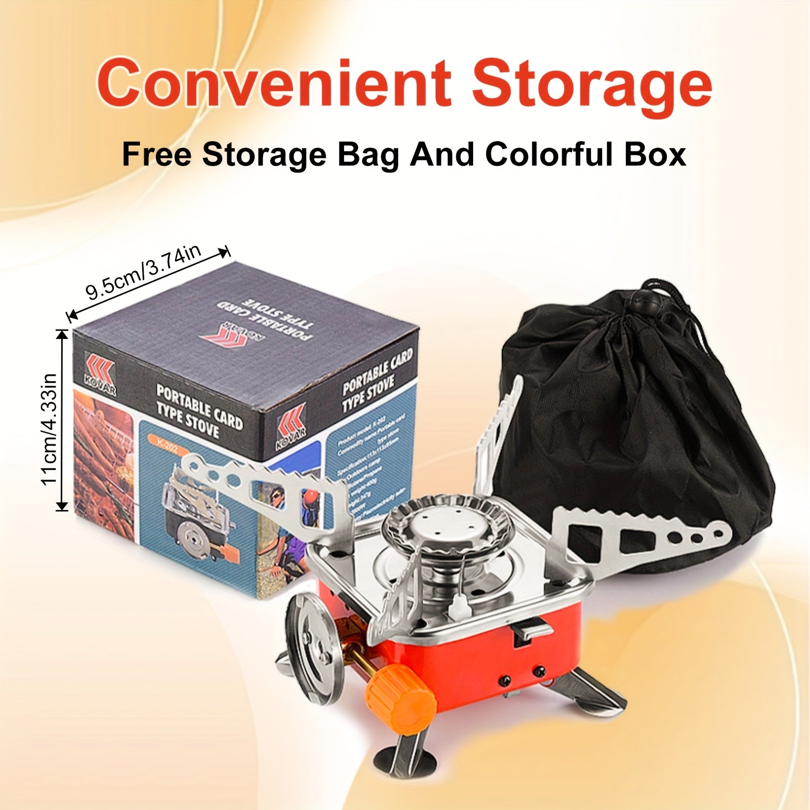 Portable Windproof Folding Stove - Lightweight & Compact Camping Stove with Adjustable Flame, Ideal for Backpacking, Hiking, Picnic & Home Emergency - Essential for Solo & Group Camping