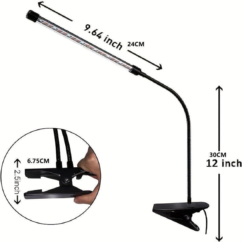 1 piece - black tube [LED plant grow light] 15W red/blue LED plant grow light | full spectrum panel, USB powered, flexible rotating plant light, suitable for indoor gardening - adapter not included