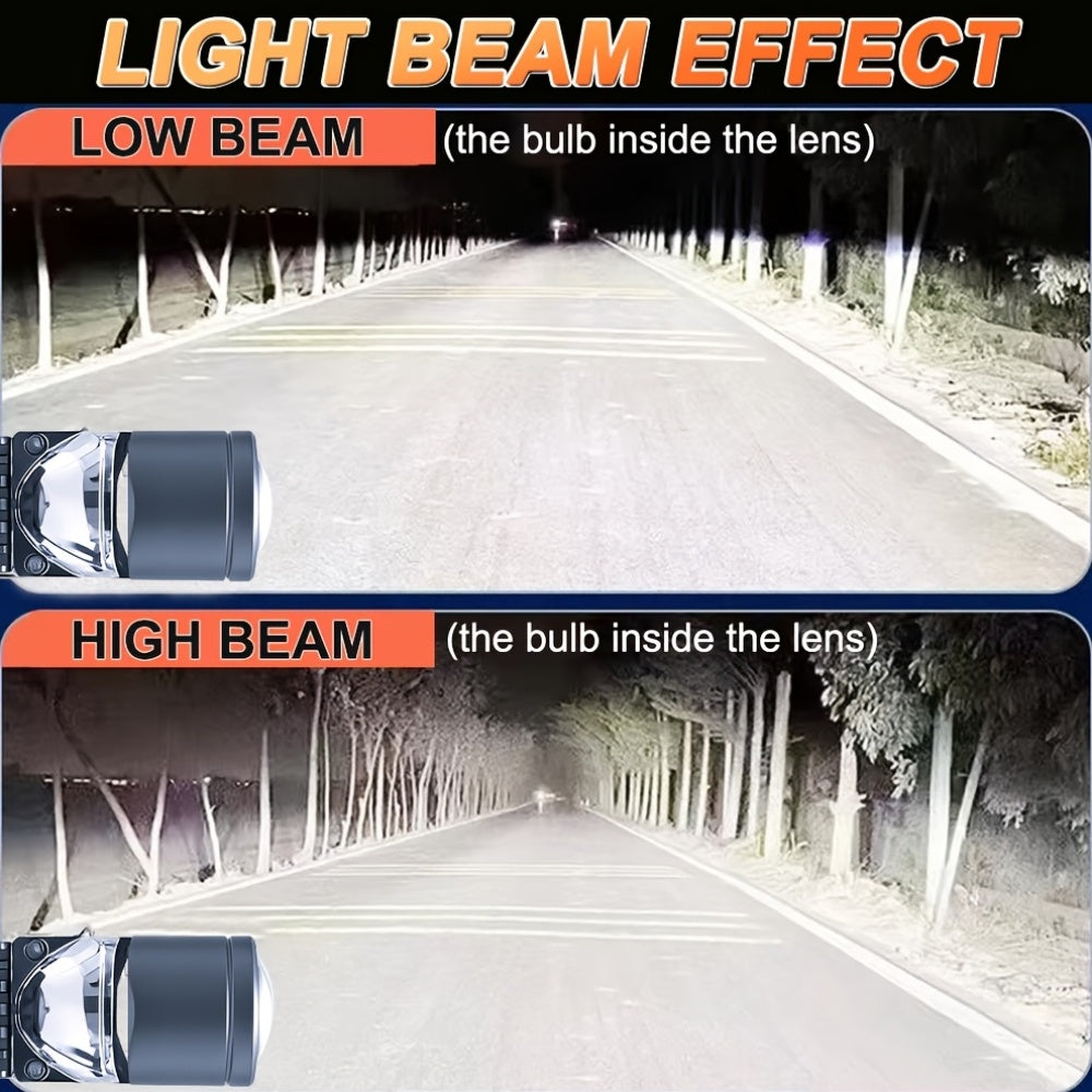 H4 LED Headlight Projector Lens Kit (2Pcs) H4/9003/HB2 - 60000 Lumens 300W, Designed Canbus Error-Free, Aerospace Aluminum Cooling Fan, Modern LED Lighting, Rugged & Durable, Easy to Install, No Battery Included