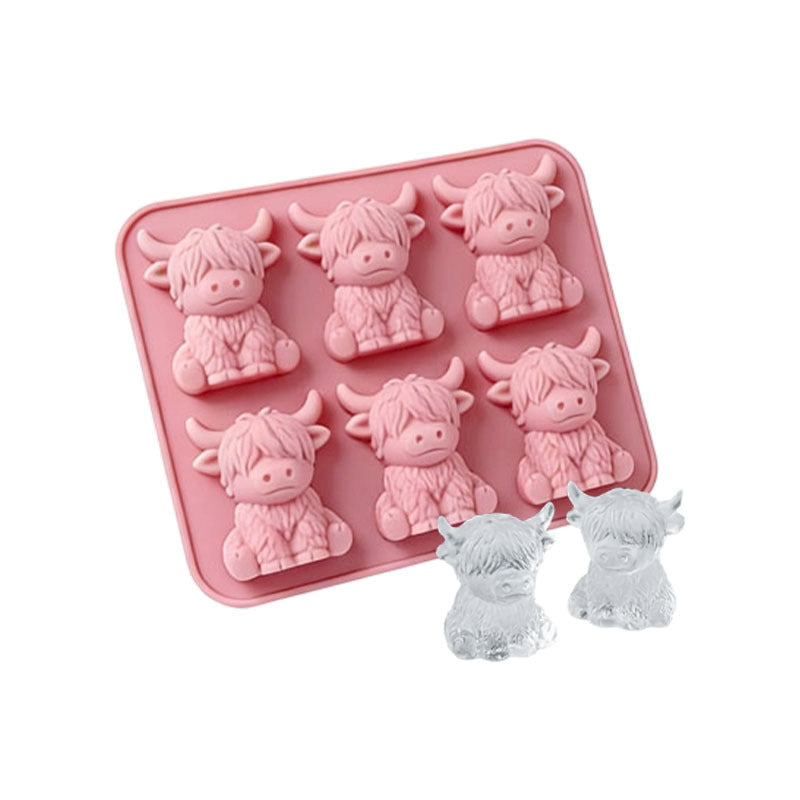 1/2Pcs Mini Highland Cow Ice Cube Mold – Cute 3D Ice Cubes, Perfect for Drinks, Parties and Gifts
