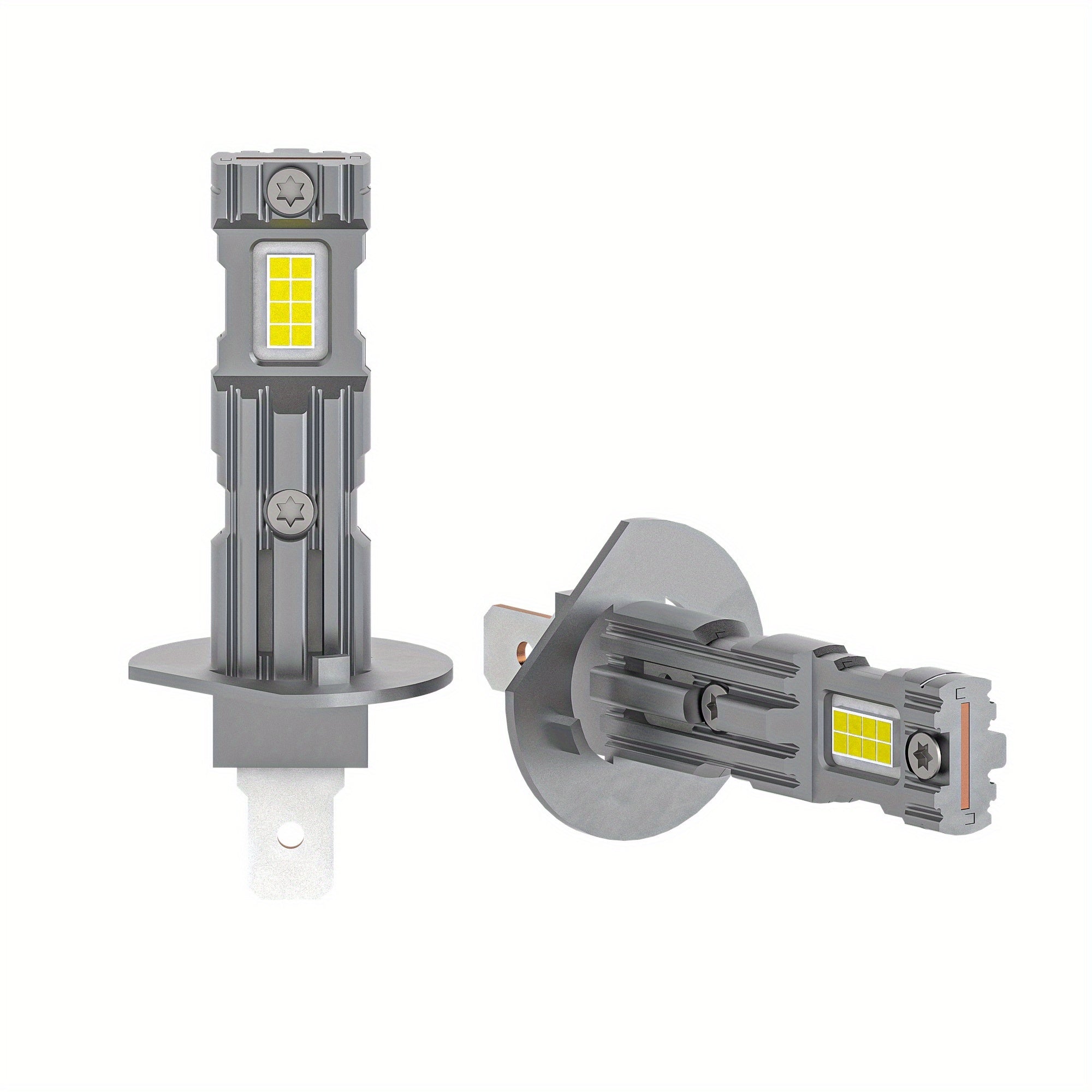 2-Pack H1 H3 LED Car Headlight Combo Kit 6000K Cool White 800% High Brightness LED Low Beam/High Beam 1:1 Mini Size Plug-and-Play High Performance Bulbs Driver Upgrade