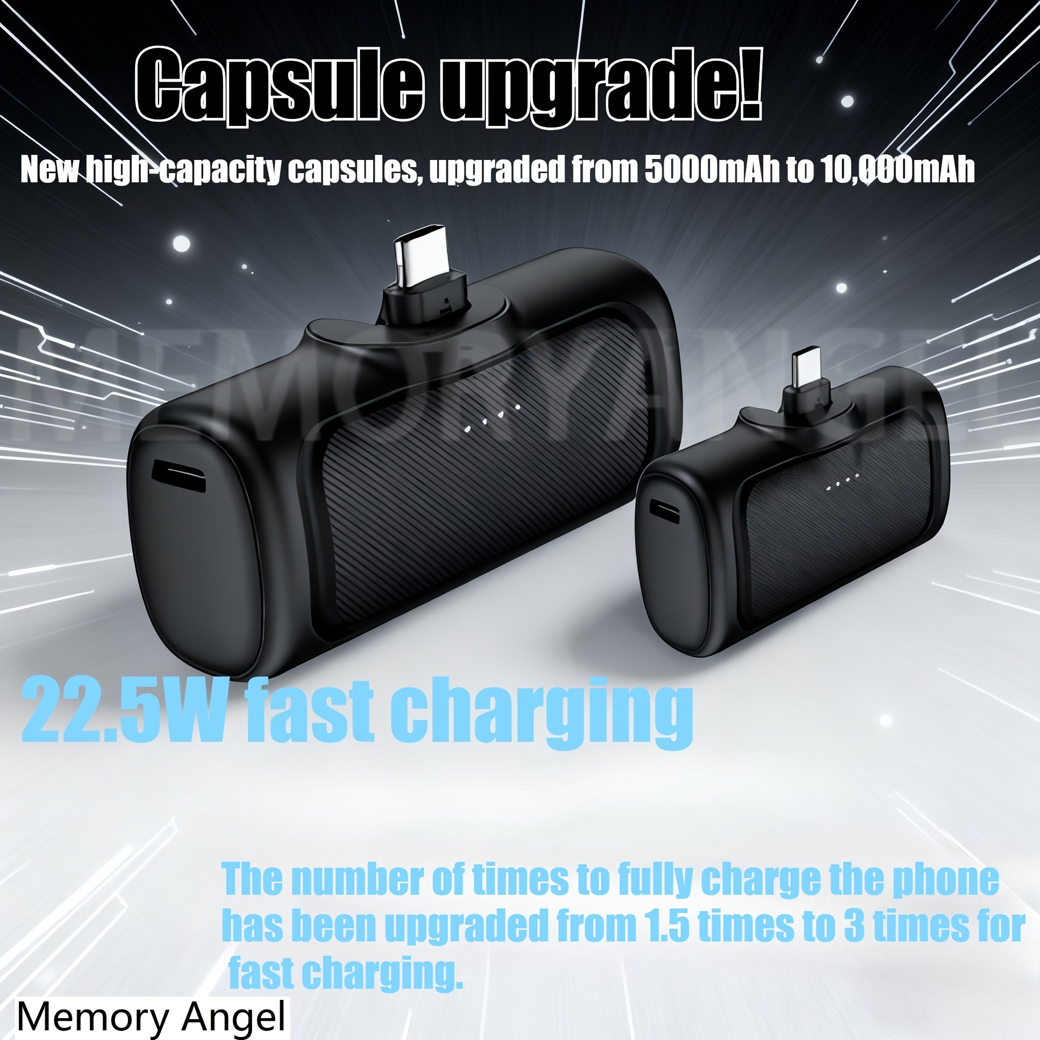 22.5W Fast Charging 5000/10000mAh Mini Portable Charger, USB-C Power Bank, Universal Compatibility, Dual Power Mode, Rechargeable Li-Polymer Battery, for iPhone 16/15 Series & Android Devices