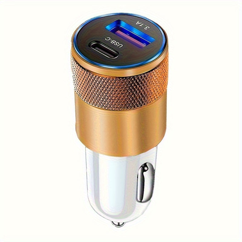 USB Car Charger PD Fast Charge – LED Ambient Light, Compatible with iPhone, Android, Xiaomi & More
