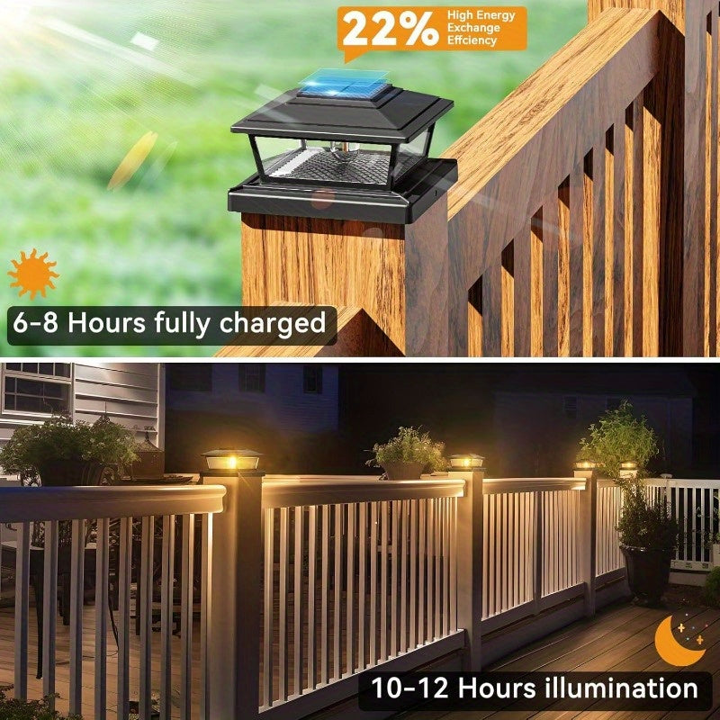 8/16/24 Pack Solar Post Cap Light, 2 Modes Auto On/Off, Suitable for Fences and Deck Courtyards, Gardens, Pathways, Compatible with 4x4 and 6x6 Wood/Vinyl Posts