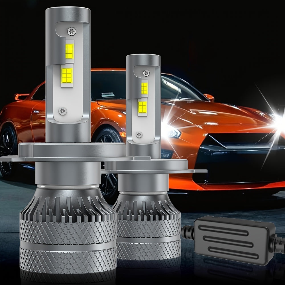 2-Pack H7 H4/9003/HB2 LED Headlights 29800 Lumens 220W High Power H11 H9 H8 CANBUS Error-Free 3570 CSP Chip 9005/HB3 9006/HB4 H1 9012/HIR2 Turbo Car Bulbs Aluminum Housing No Battery Included Model QY033