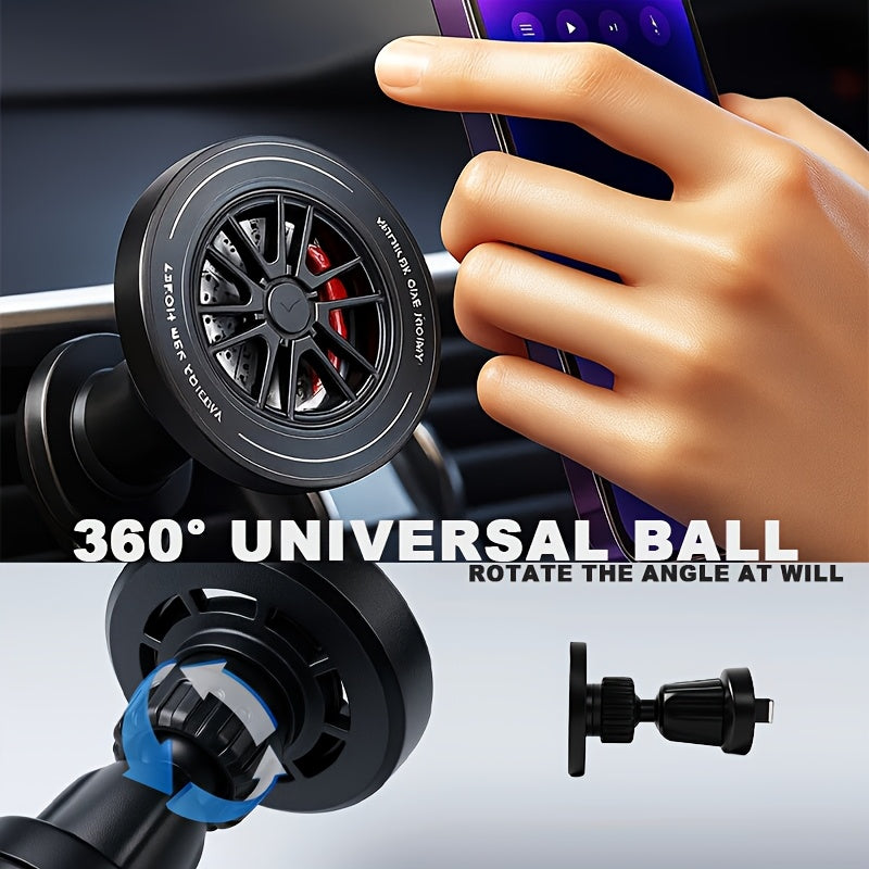 One Heavy Duty Car Phone Holder with Metal Hook - Universal Fit for All Vehicles, Air Vent Mount, Adjustable Holder, Non-Slip Surface, Universal Car Phone Holder, Anti-Shake Positioning Navigation Bracket, Fits Most Cars