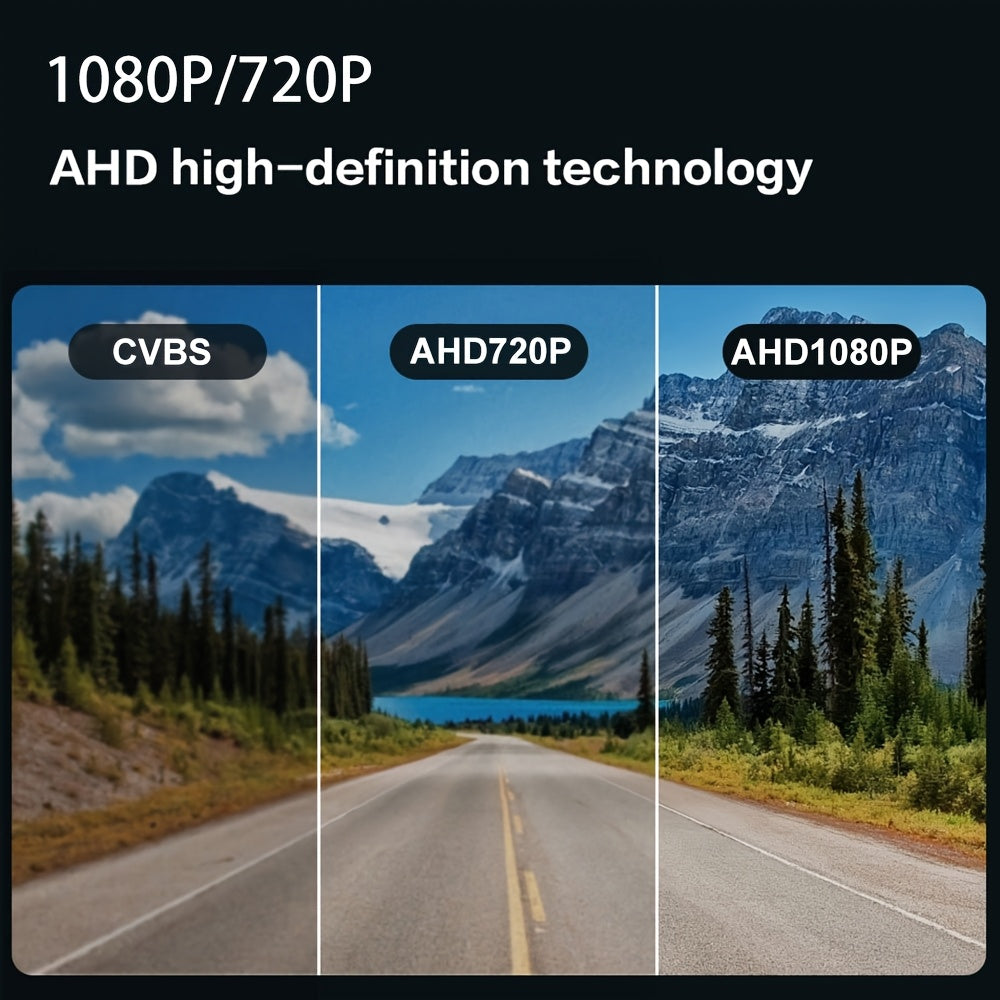 360 Degree Panoramic Night Vision Camera, Supports AHD 1080P/720P Switching, Compatible with Android Car Systems, Driving & Parking Assist Camera and Reverse Image