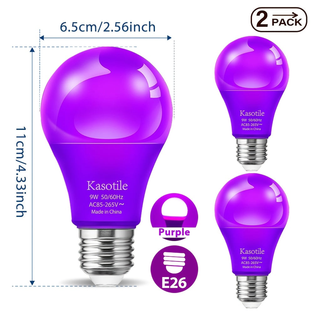 Colored bulb 9W E26 base, suitable for Halloween, Christmas parties, holiday lighting, colors available in blue/red/green/purple/orange/pink