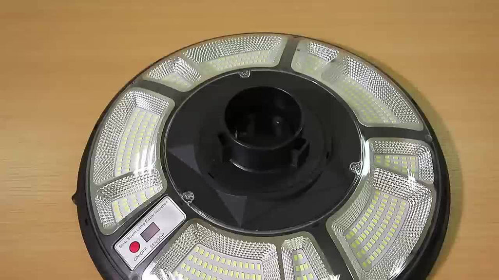 1PC 370 High-Brightness LED Beads Garden Light, Energy Saving, Easy Installation, Multiple Installation Methods, Solar Courtyard Light, Remote Control Street Light, 7200mAh Long-Lasting Courtyard Emergency Light, Round UFO Light Appearance