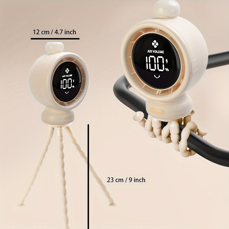 Octopus Desk Fan Portable, 100 Speed Levels & Colorful Night Light, Christmas Stocking Stuffer, Camping Gear & Equipment