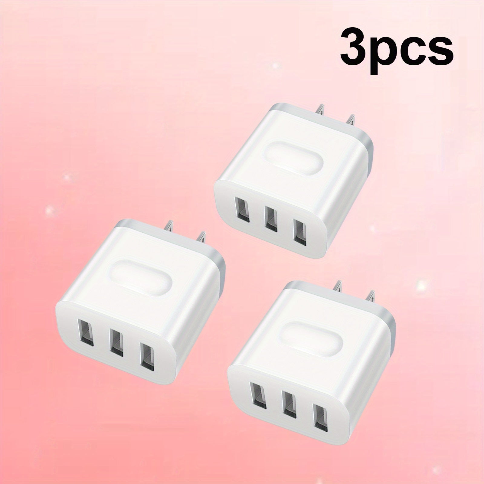 3-in-1 USB-C Fast Charger with Global Voltage 100-240V, Compact Cube Power Adapter with USB-PD 3.0, Global Plug Compatibility for iPhone 16/15/14 Pro Max/10/SE/X/XS/8 Plus/S22/S21/S20, Smartphones, Tablets, Smartwatches - Travel-Friendly Charging Station