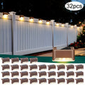 32/16/8 Pack Solar Outdoor Light, LED Solar Ground Insert Light, Solar Step Light, IP44 Waterproof, Courtyard Decorative Light, Solar Fence Light for Stairs, Steps, Railings, Courtyard, Patio and Walkways (Warm White)