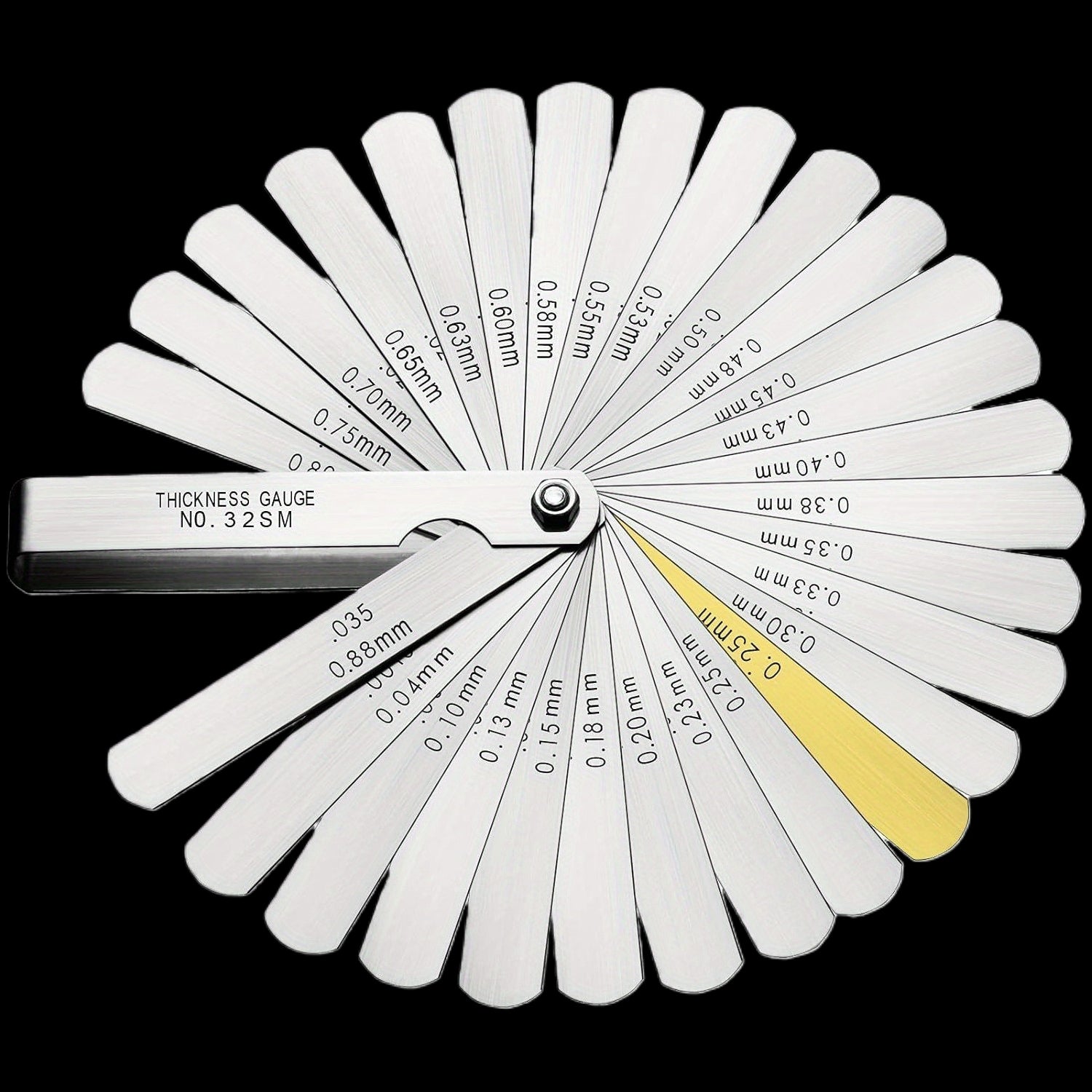 32-Blade Stainless Steel Feeler Gauge Set – Precision Instrument Calibration Gap Gauge, Automotive Valve Feeler Gauge Kit