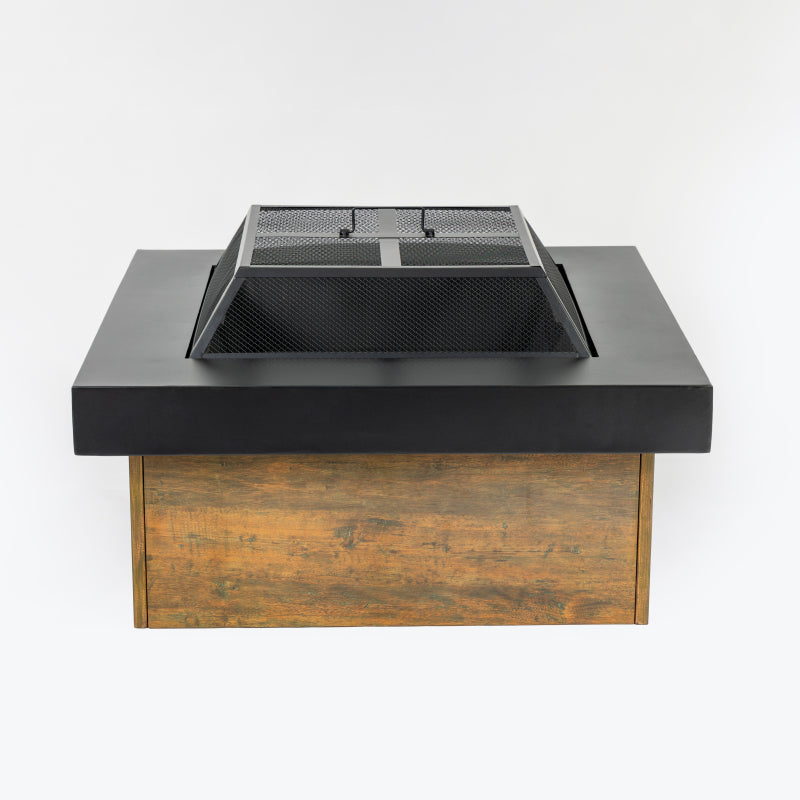 36-Inch Iron Fire Pit Table, Wood Burning Fireplace