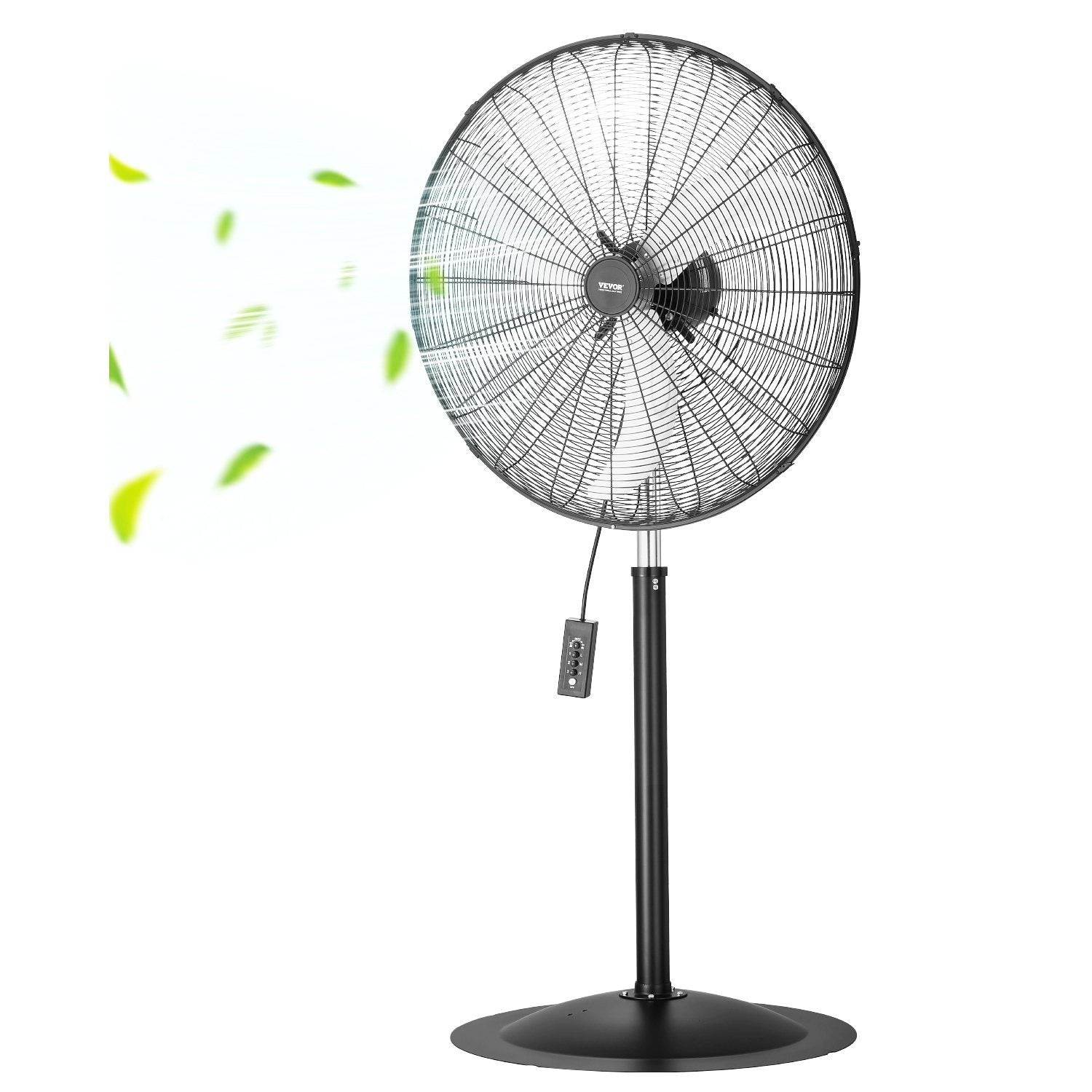 VEVOR 20 Inch Industrial Pedestal Fan, 3-Speed Oscillating Fan with Adjustable Height, 18/20/30 Inch Optional