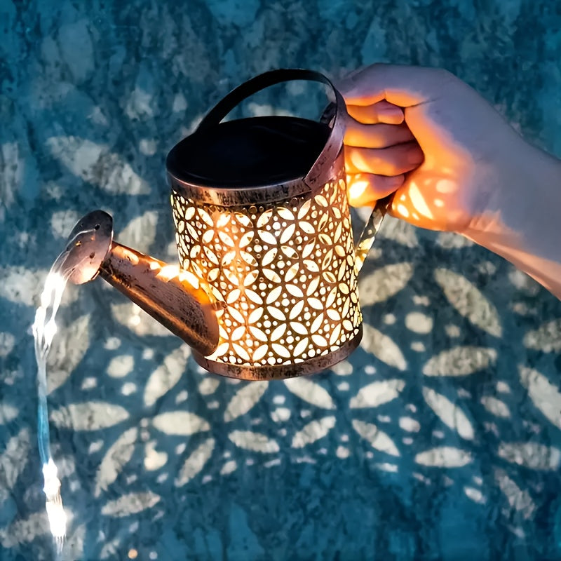 1PC Solar Watering Can Light, Outdoor Hanging Garden Decoration Solar Light, Vintage Metal Hanging Solar Light, LED Solar String Light Lawn Path Courtyard Light, Perfect for Parties, Holidays, Patios, Festivals, Garden Pathways