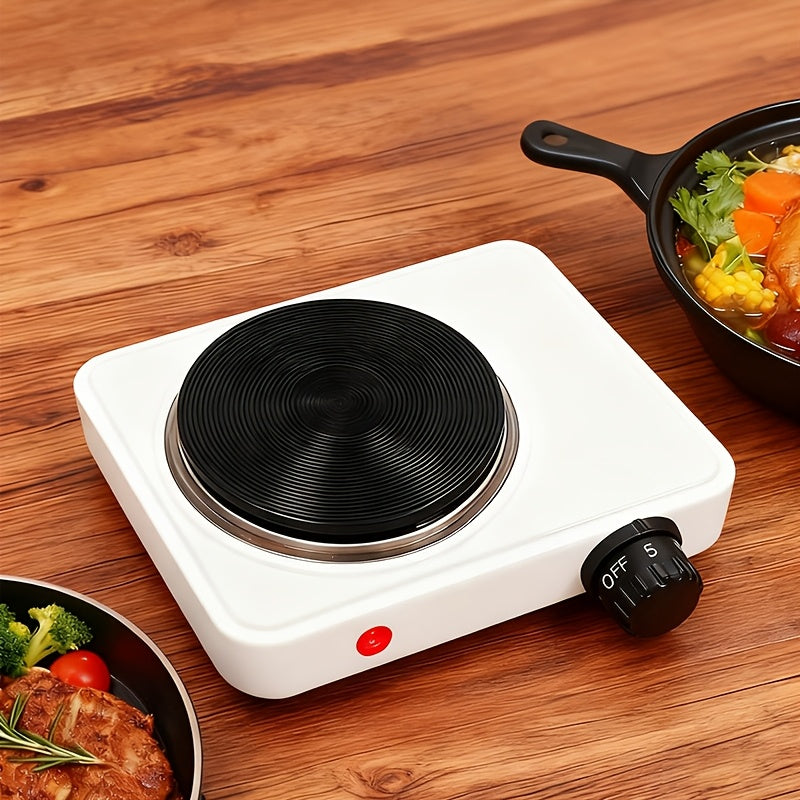 US Standard Desktop Electric Hot Plate, 5 Adjustable Temperature Settings with Precise Control, Space-Saving & Efficient Rapid Heating, Compact for Desktop, Home & Camping Dual Use – Small Footprint