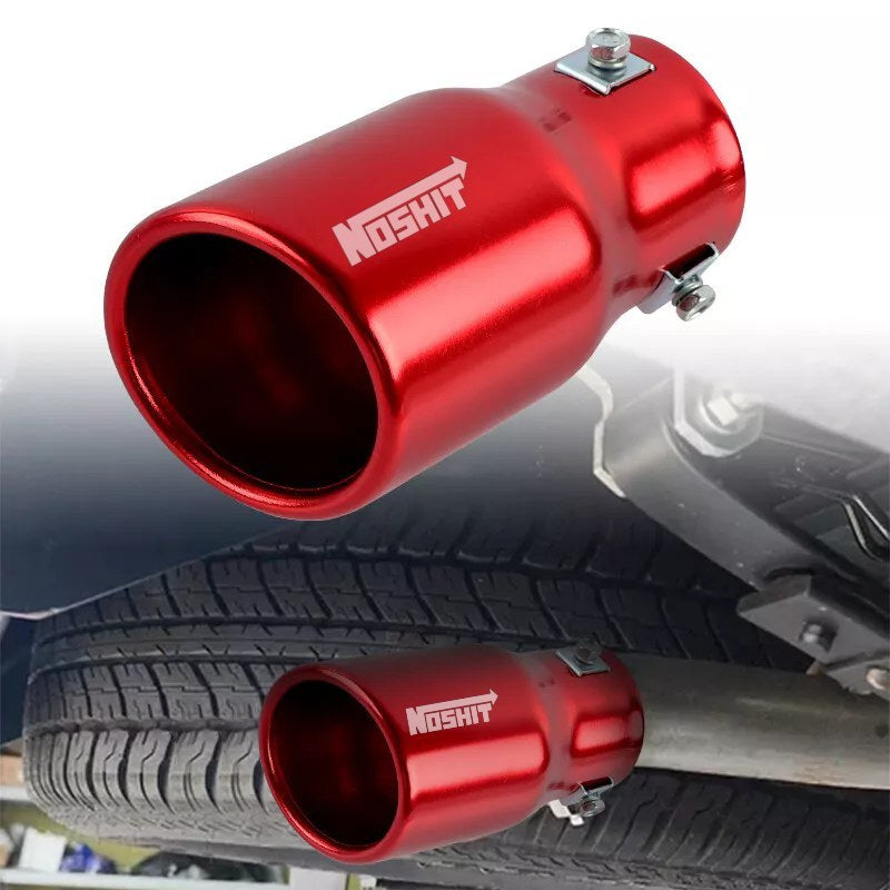 Red Round Car Exhaust Pipe Tailpipe Straight Pipe 63mm 2.5 Inch Inlet