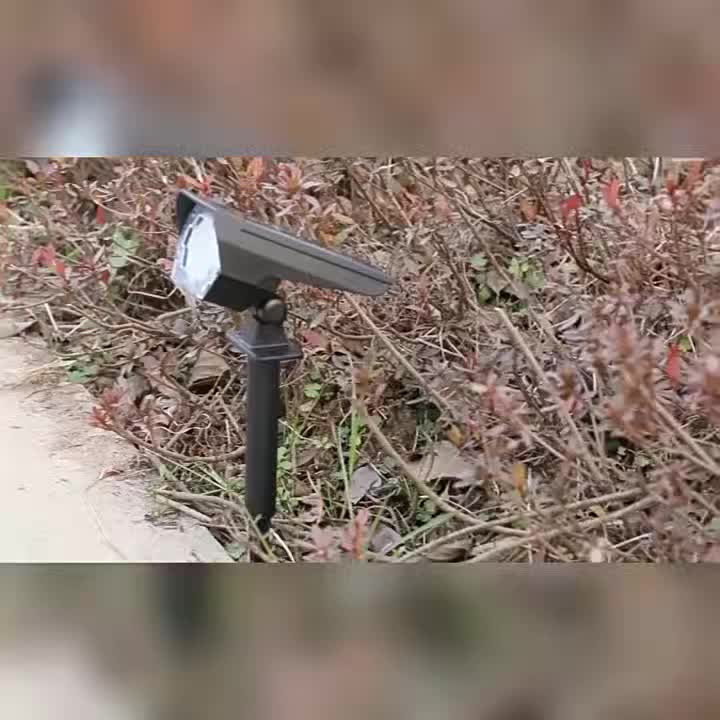 1个24颗LED太阳能户外泛光灯，地插草坪灯，双用途庭院别墅照明灯，白色/暖光适用于庭院、花园、公园